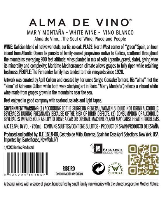 Alma de Vino Old Vine Verdejo (back)